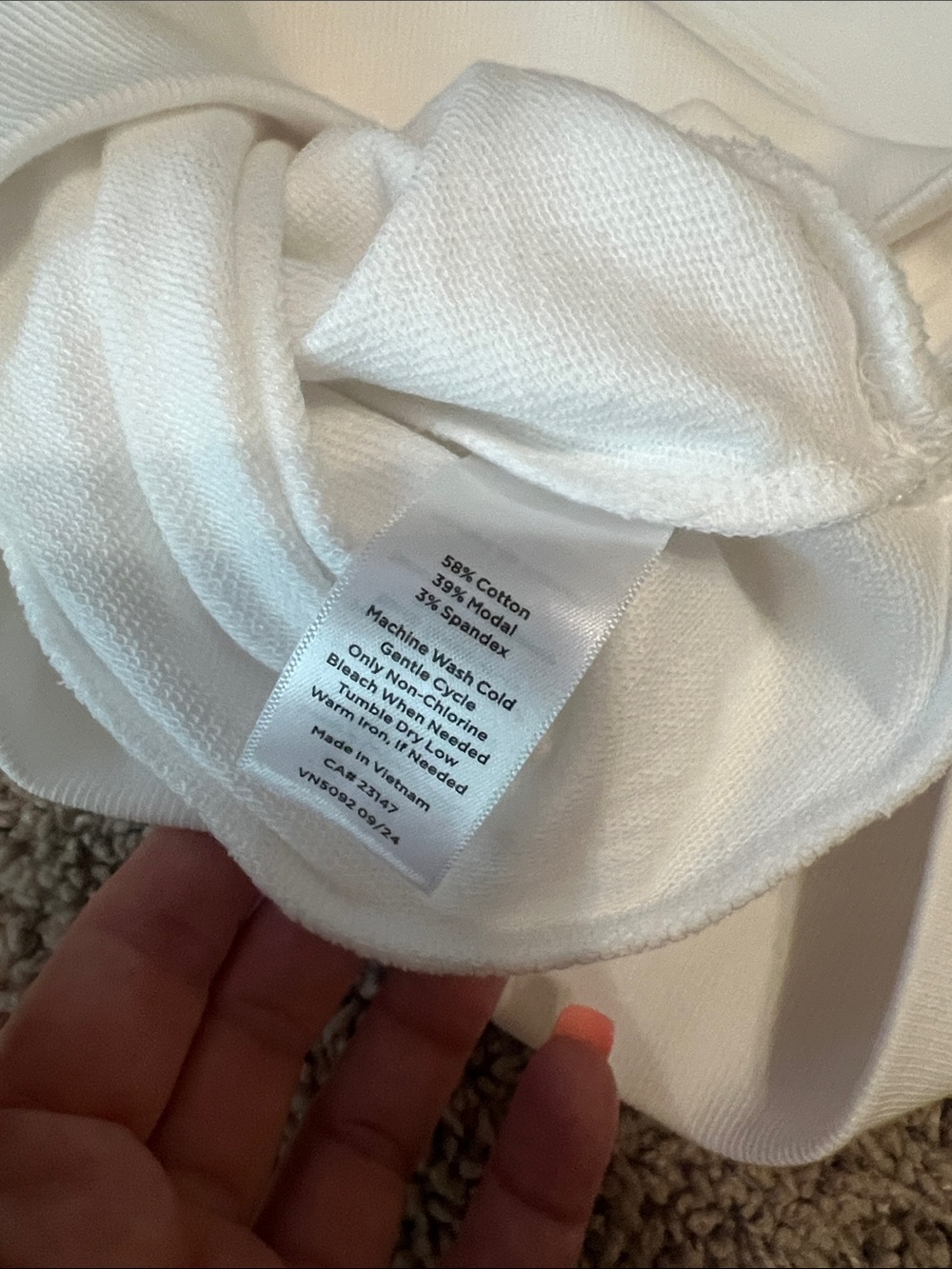 T by Talbots Cozy Crush Two Way White Pullover Top Size S - Picture 5 of 5
